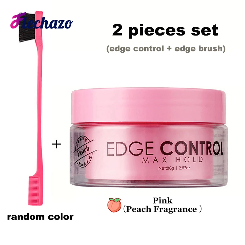 Good Smell Edge Melted Gel to Kept Edges Down All Day Long Time Hold Baby Hair Edges Control with Brush for 4C Hair Braids