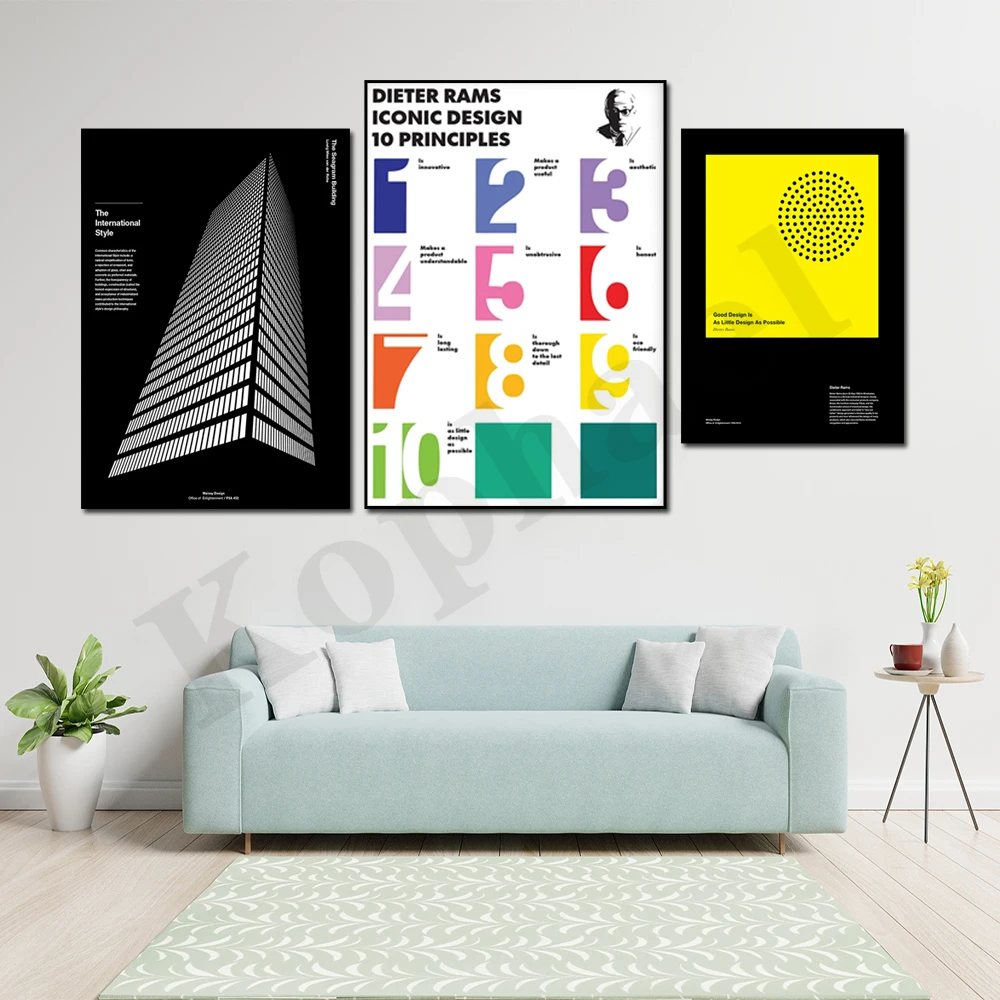 Dieter Rams Minimalist Bauhaus Modern Product Architecture Design Iconic 10  Principles Wall Art Poster - Painting & Calligraphy - AliExpress