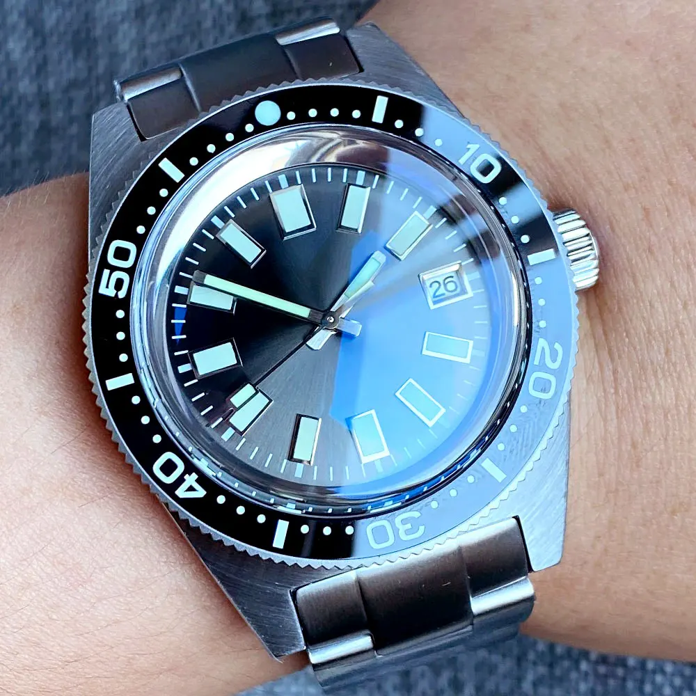 Tandorio 41mm Domed Sapphire Glass 62MAS Automatic 300m Diving Black/Grey/Blue Dial Men's Watch Luminous NH35A PT5000 Movement 41mm 62mas tandorio automatic 300m diving black grey blue dial men watch ar domed sapphire glass luminous nh35a pt5000 movement