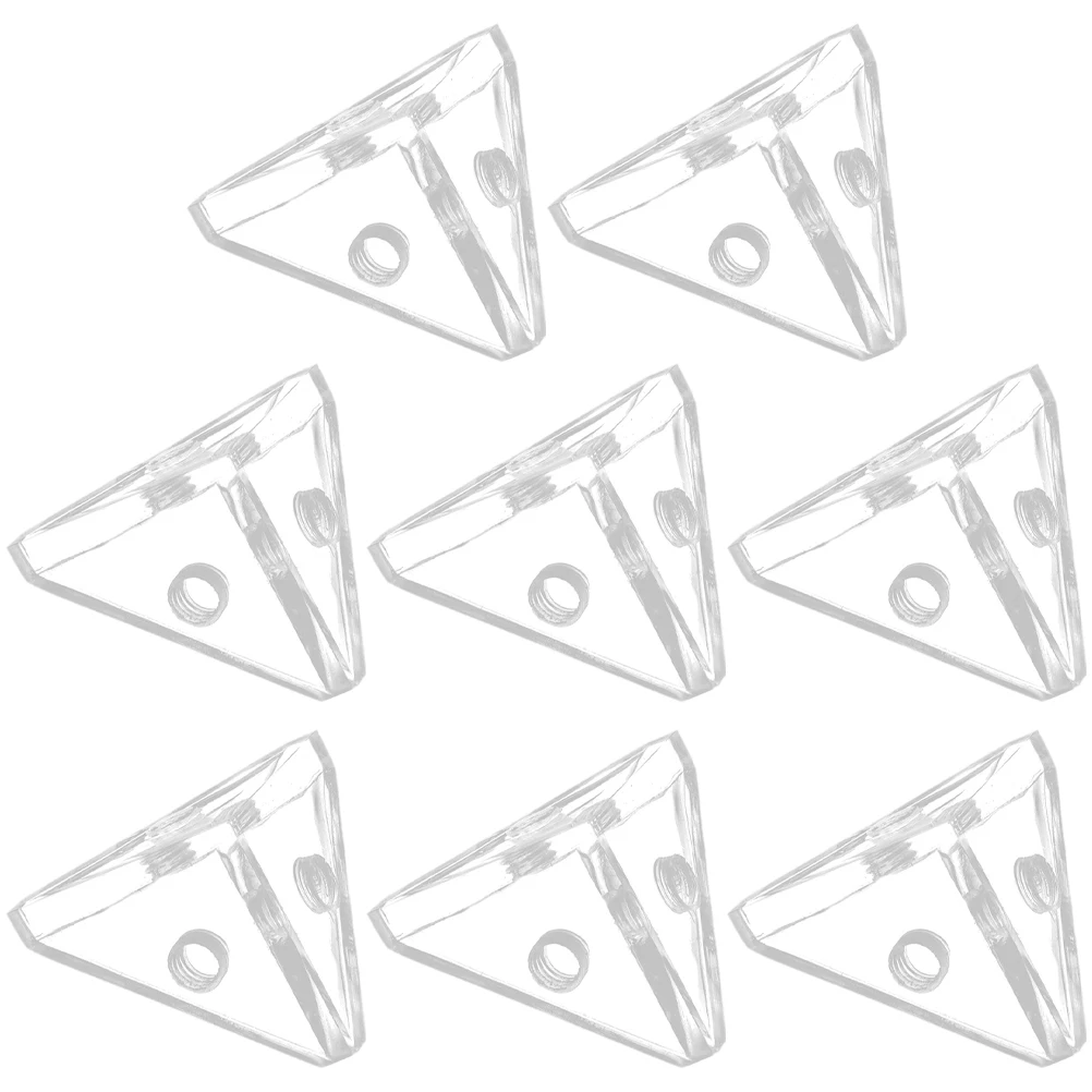 

8Pcs Acrylic Display Case Connectors Triangle Display Case Corner Connector Showcase Hardware Supplies Brackets Safety Holder