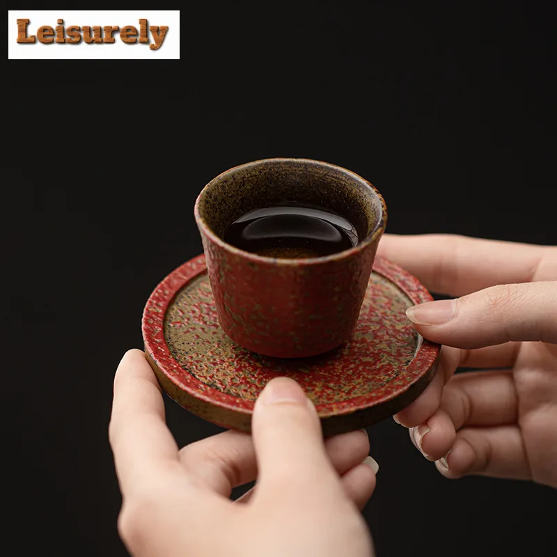 6pc/set Full Mountain Red Old Rock Mud Coasters Non-slip Coasters For Coffee Cups Saucer Heat Insulation Placemats Teacup Base