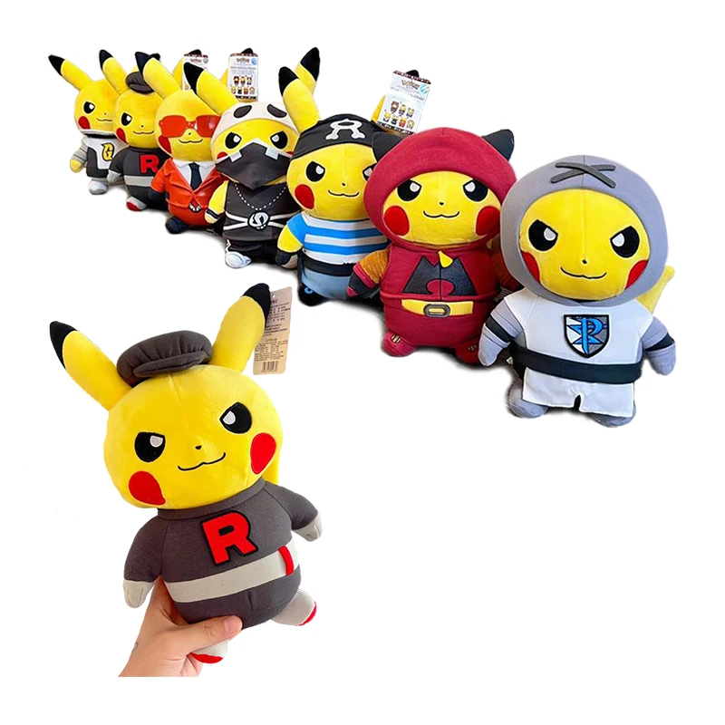 Pokemon Peluche Mischief Pikachu Costume Cattivo Galattico Magma Aqua Skull Plasma Flare Rocket Team Collection Bambole Regali