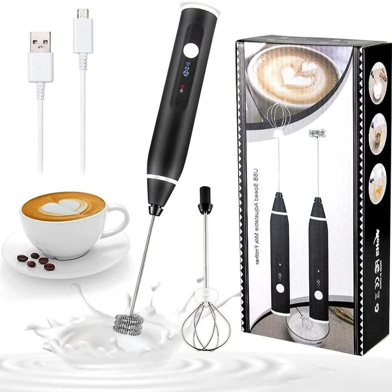 Electric milk and coffee mixer Hand held egg beater Milk foam maker foam maker 3 speed rechargeable cream mixer Kitchen mixer 6