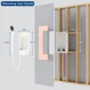 Shower Niche with Round Hand Shower, Sliding Bar and LED Light in Matte White/Vertical 4
