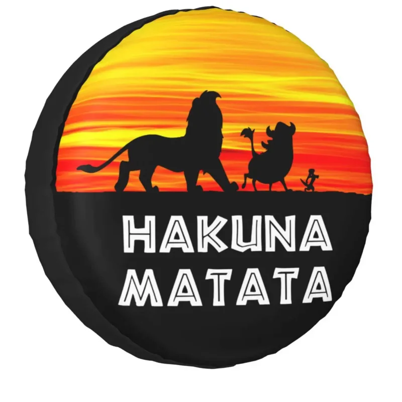 

Custom Hakuna Matata Spare Tire Cover for Jeep Mitsubishi Pajero Funny Timon Pumba Car Wheel Protectors 14 "15" 16 "17" Inch