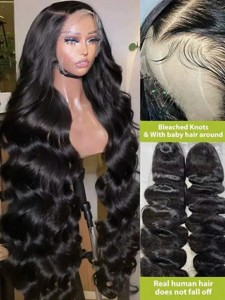Body Wave 13x6 Transparent Lace Wig Curly Wigs Natural 13x4 Lace Front Human Hair Wigs With Baby Hair 40Inch Long Brazilian Hair 3