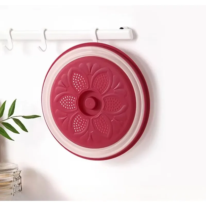 Food Cover Microwave Cover 1pc Microwave Oven Heating Cover Multifunctional Silicone Collapsible Food Cover Oil and Round Splash Proof Kitchen Tools
