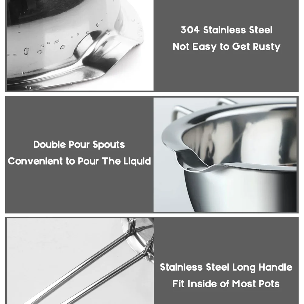 Candle Wax Melting Pot 1200ml with 2400ml Stainless Steel Pot for Melting Chocolate Candy Candle Soap Wax Making Kit candle making kit candle wax boiler melting pot candle making supplies