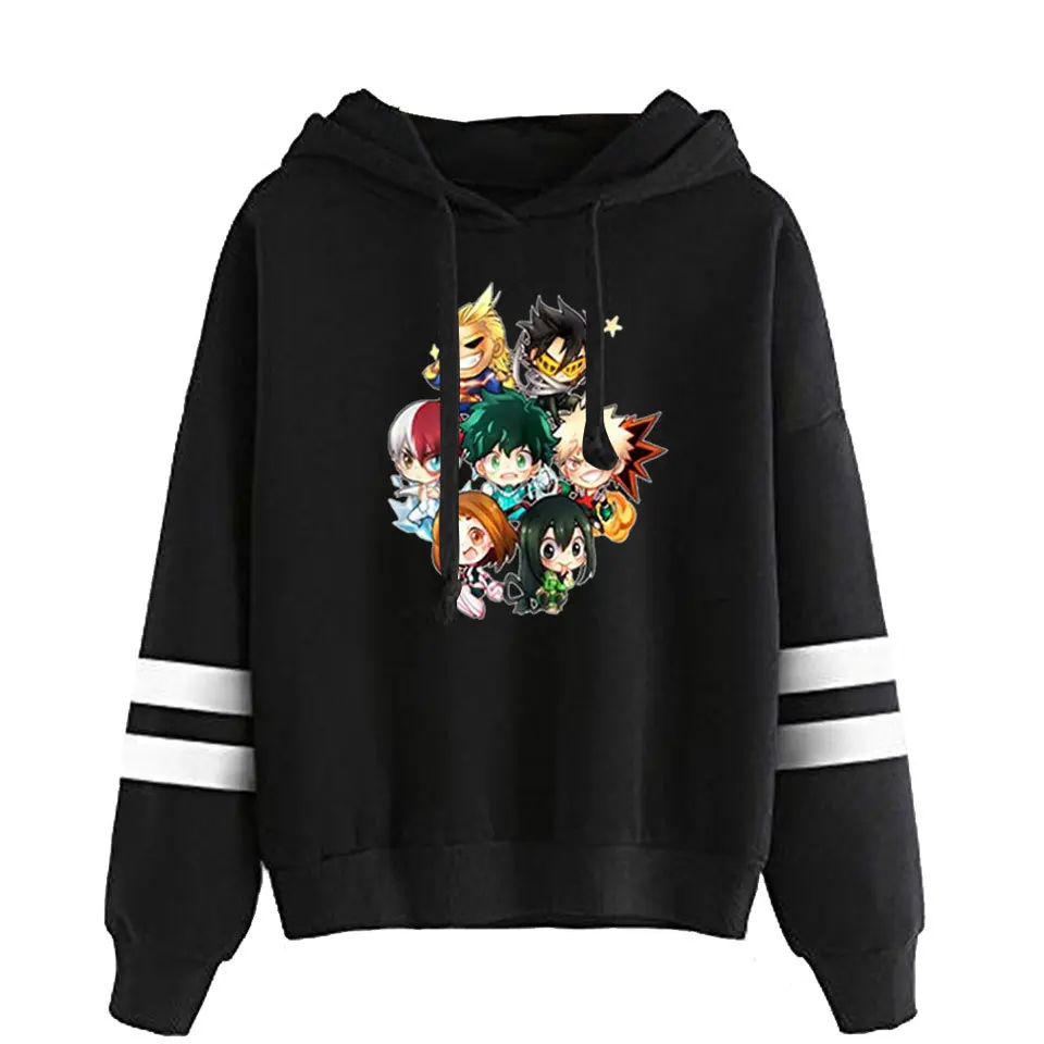 

Men's Hoodie Boku No Hero Academia Printed Hoodies My Hero Academia Striped Hooded Sweatshirt Pullover