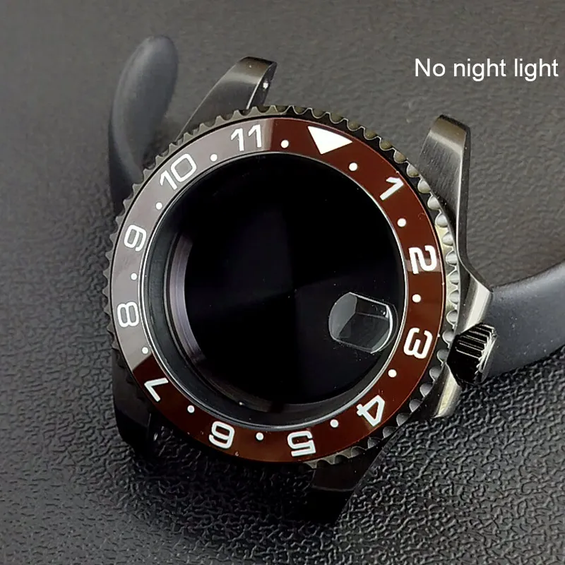 40MM Sapphire Glass GMT Bidirectional Rotation Watch Case with Accessories