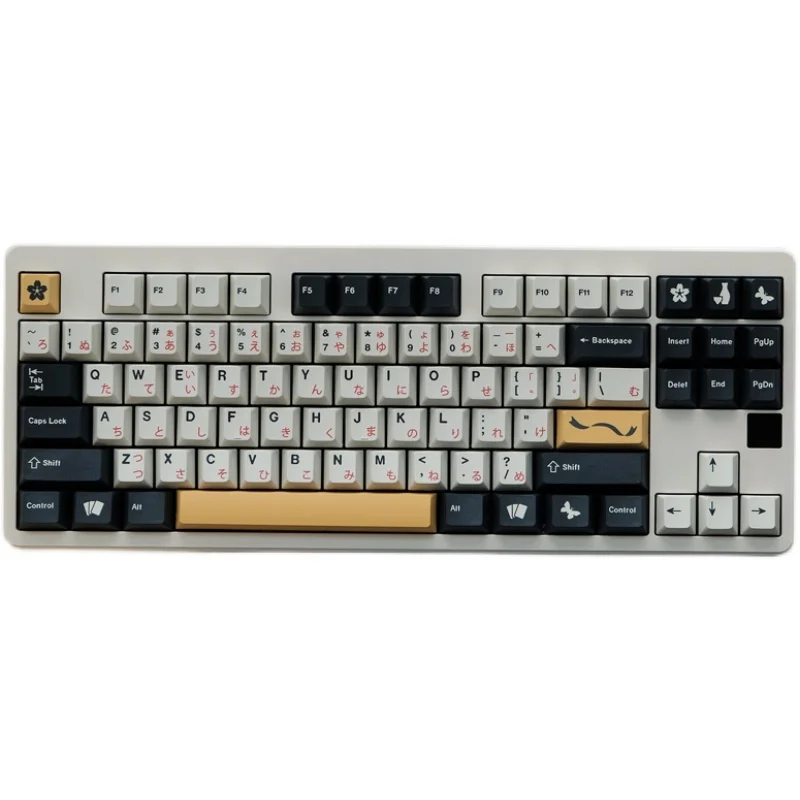 Conjunto Gmk Matsu Keycaps Pbt Tintura Sublimação Chave Tampões Cherry Perfil Keycap com 1.75u 2u Shift para 61 64 68 Layout Teclados 1 - Imagem 3