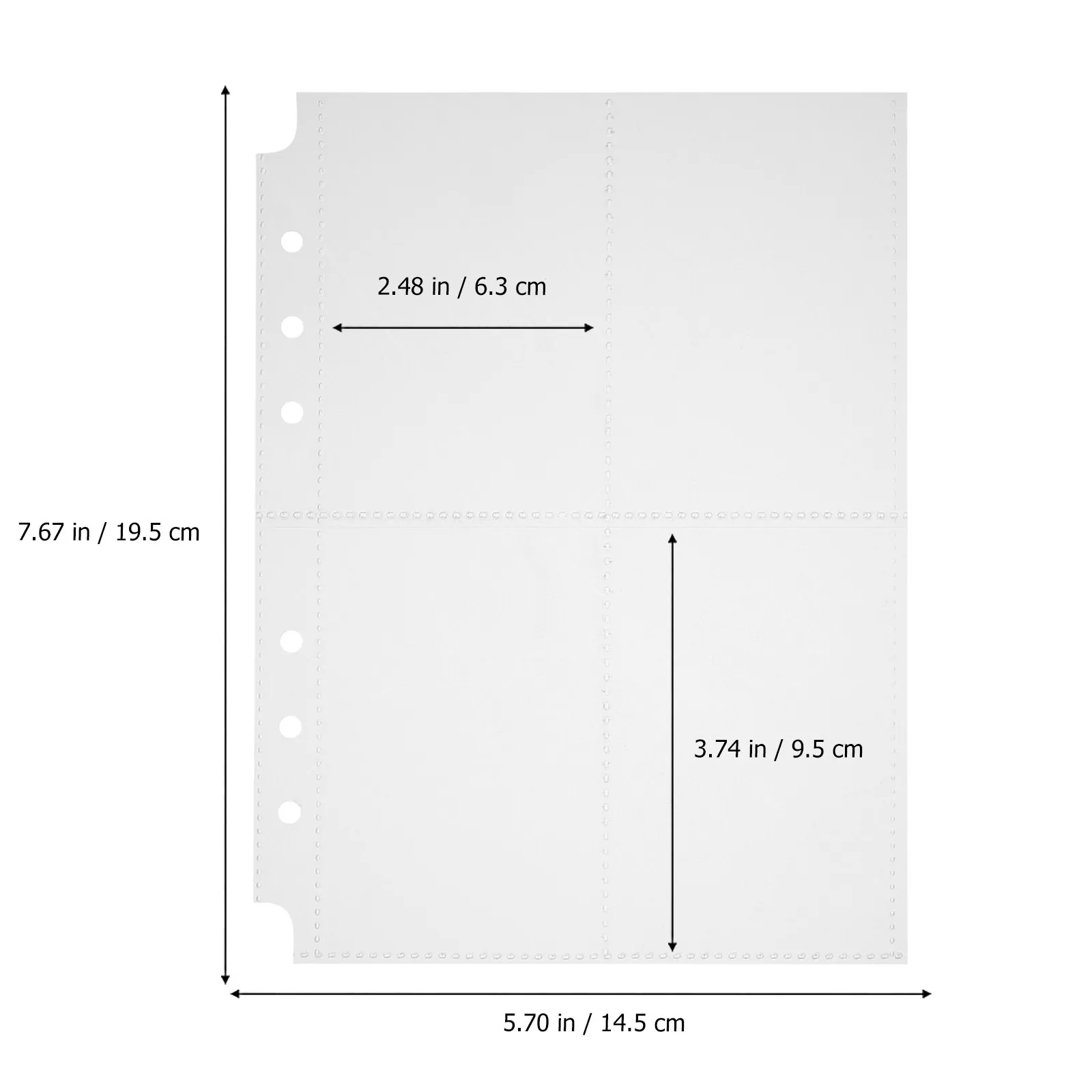 30Pcs 사진 앨범 페이지 사진 보호 커버용 투명 투명 6링 바인더 슬리브 엽서 보관 앨범 액세서리