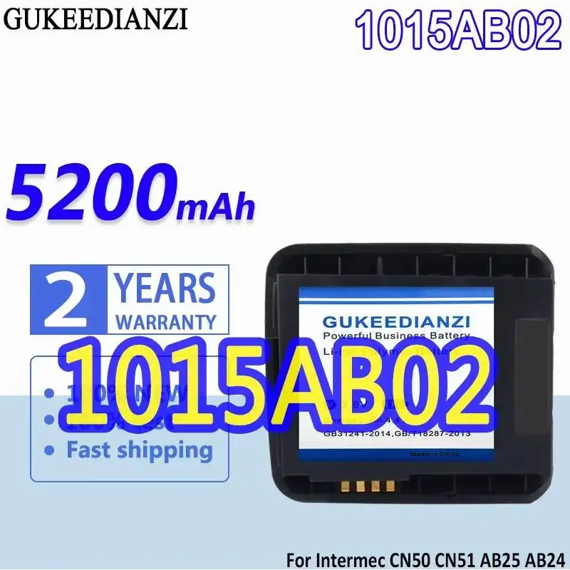 Batteria per Scanner Portatile Intermec CN50 CN51 AB25 AB24 1015AB02, Durevole, 5200mAh