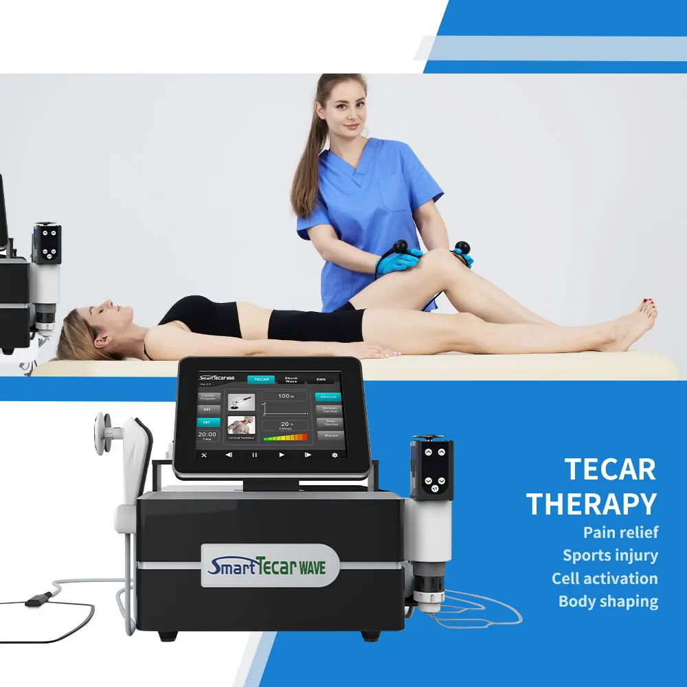 

3 in 1 Physiotherapy Machine Diathermy Tecar EMS Extracorporeal Shockwave Physio Therapy Shock Wave for ED Treatment