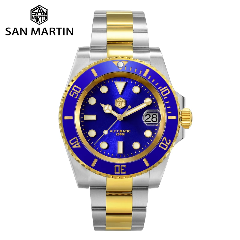 San Martin Diver Watch Water Ghost Sub Homage NH35 Luxury Sapphire Men Mechanical Watches 20Bar Waterproof BGW-9 Luminous 1