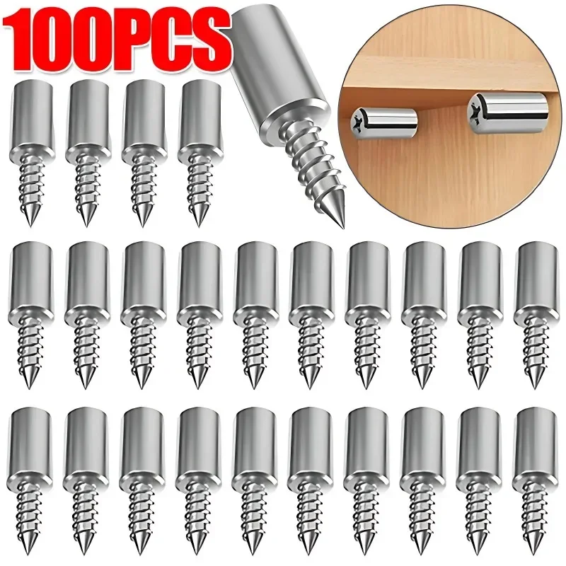 20/30/50 Set Screw Studs Wood Screws Stainless Steel Screws Bolt Anti-slip Thread M3 Carpentry Tools Wardrobe Spacer Bracket Pin