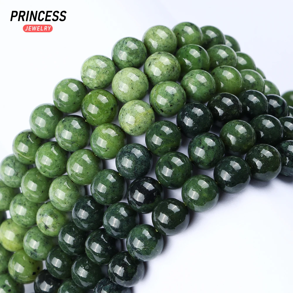 A+ Natural Nephrite Canadian Jade Beads 6 8 10mm for Jewelry Making DIY Bracelet Wholesale Beads Accessories 5