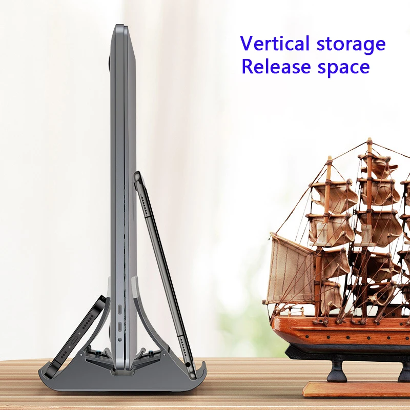 Vertical Laptop Stand Desktop Heat Dissipation Silicone Non-slip Notebook Dock Gravity Holder for MacBook Surface iPad Tablet