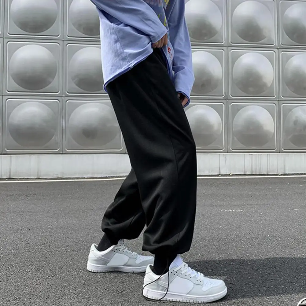 

Trendy Sports Trousers Elastic Waist Spring Autumn Mid Waist Baggy Sweatpants Draping Joggers Pants Streetwear