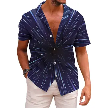 KYKU Men's Casual Button-Down Shirts Hawaiian Shirt Short Sleeve Beach Clothes with Pockets 3