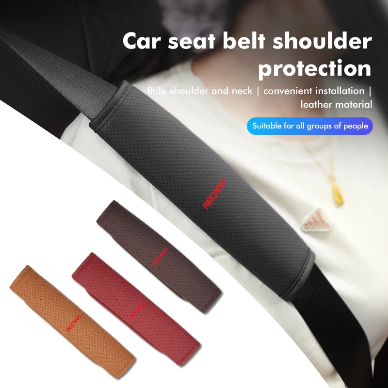 2 Pezzi Di Copertura Della Spalla Della Cintura Di Sicurezza Dell'Auto In Pelle Per Recaro Nan