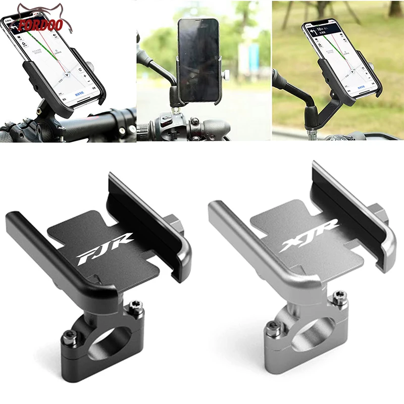 For YAMAHA FJR1300 XJR1300 XJR 1200 400 1300 Motorcycle CNC Handlebar Rear Mirror Mobile Phone
