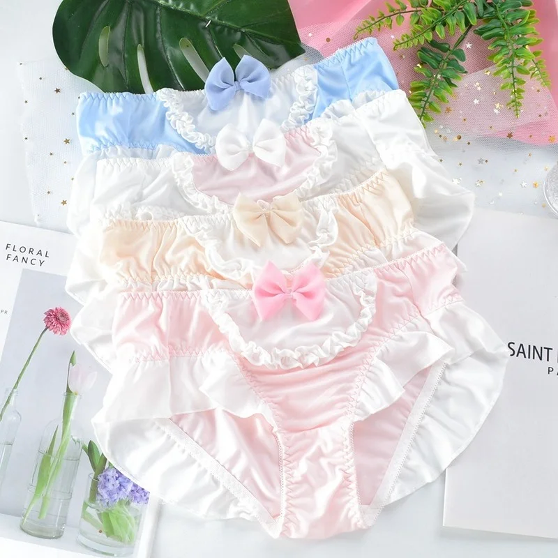 Lolita Sweet Girls Sheer Panties With Bow - Briefs, Polyester, Japanese Style 4 thumbnail image