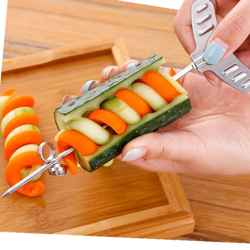 

Potato Carrot Cucumber Spiral Vegetable Cutter Slicer Manual Roller French Fry Cutter Making Twist Shredder Grater Kitchen Tools