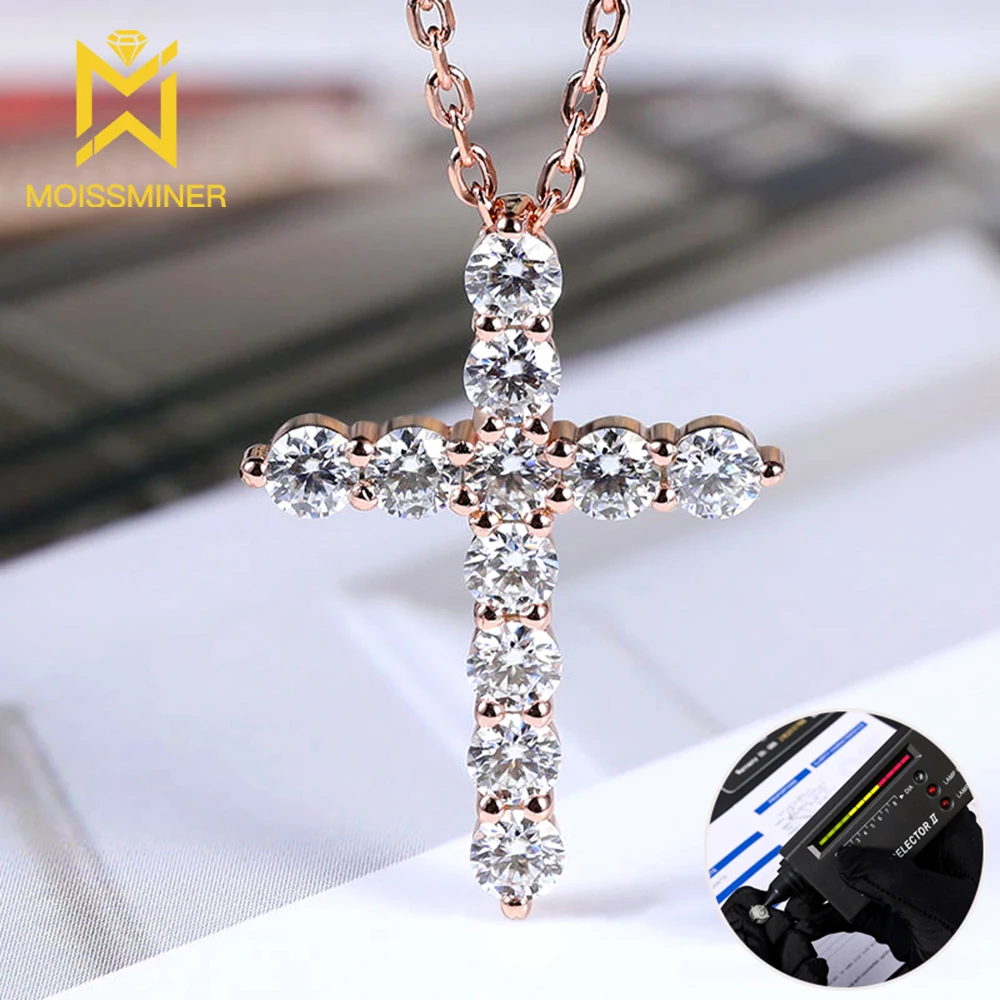 

Moissanite Classic Cross Pendants S925 Silver Iced Out Necklaces for Men Women Hip Hop Jewelry Pass Diamonds Tester With GRA