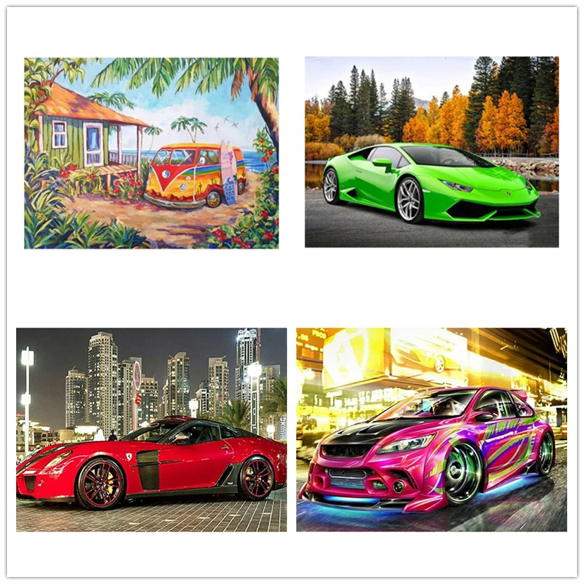 Full Drill Cars 5D Diamond Painting Embroidery Decor Cross Stitch Kits Picture 