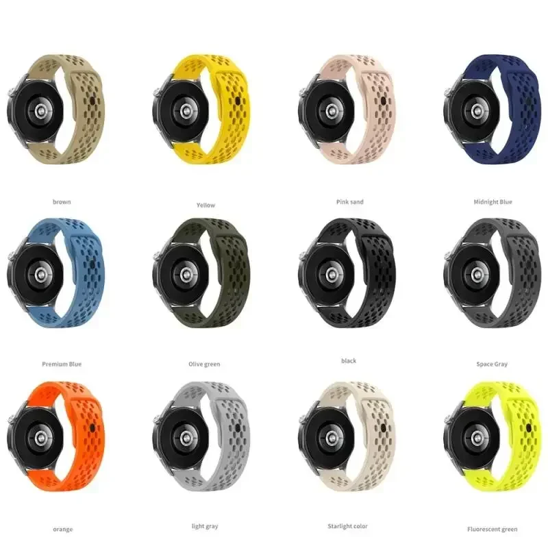 Breathable Silicone Sport Strap, 22mm