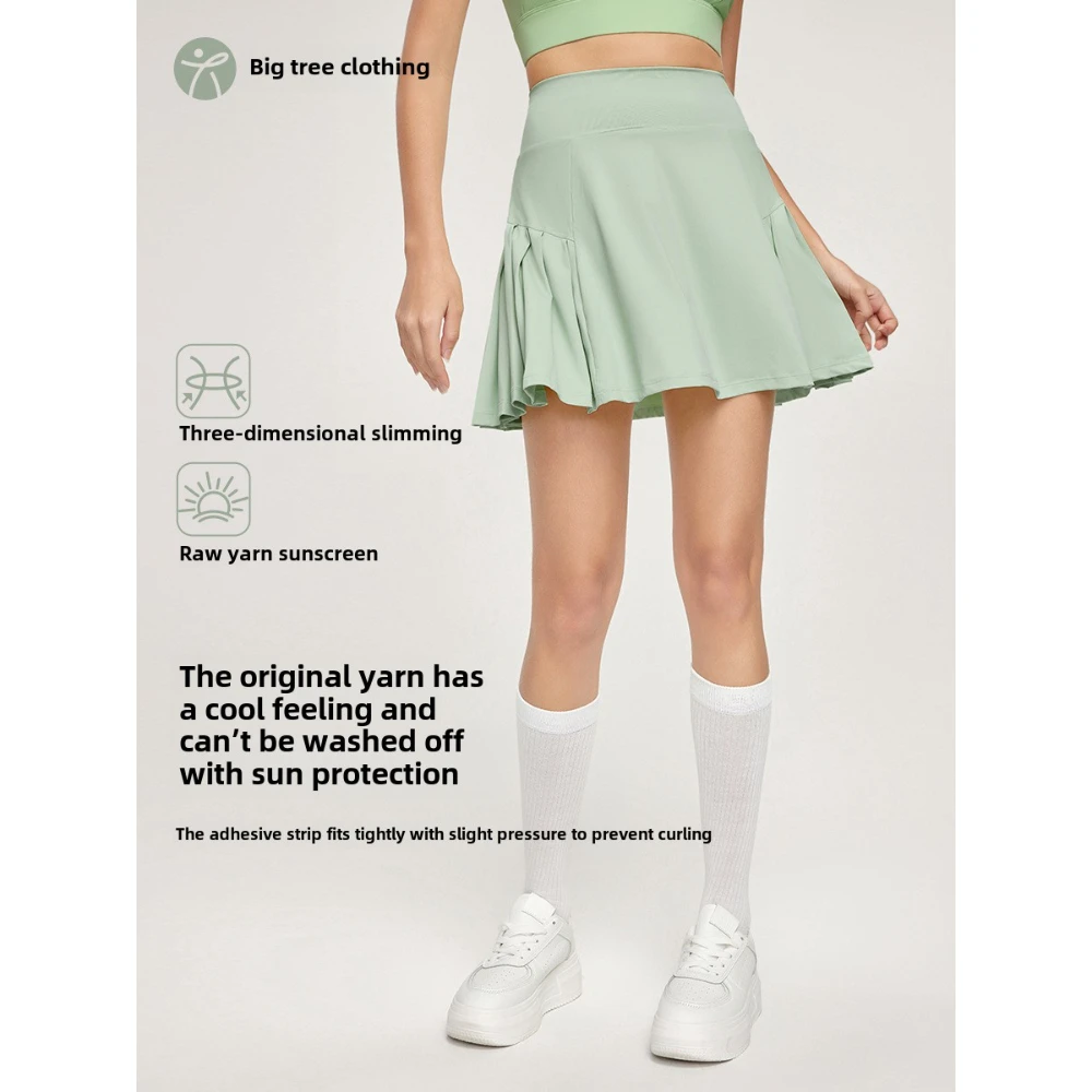New Cool Sports Short Skirt Anti-exposure Two-piece Badminton Pocket Tennis Skirt Outer Wear Slimming Yoga For