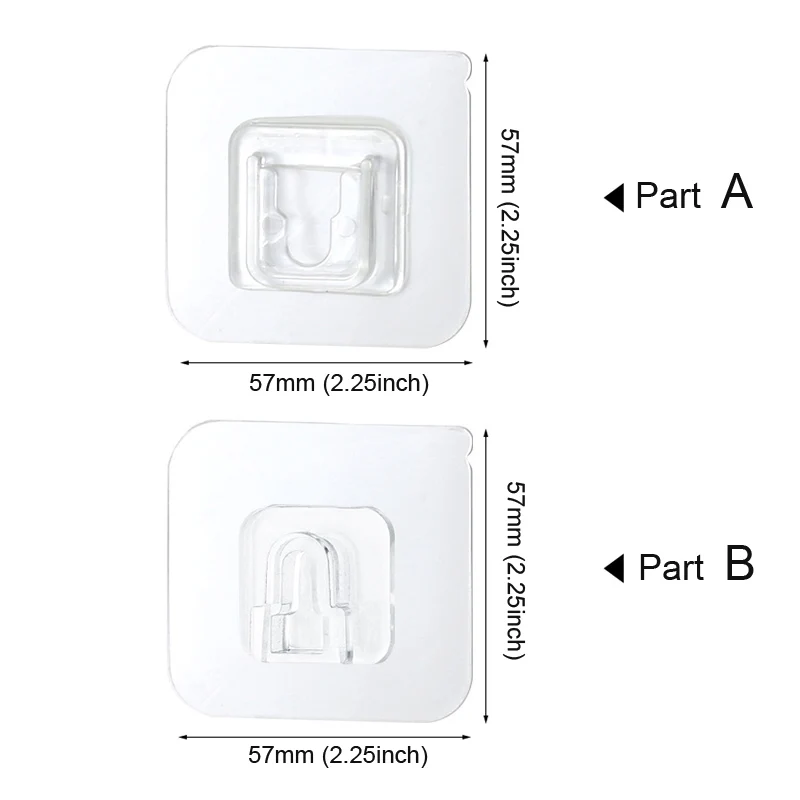 Double-Sided Self-Adhesive Wall Hooks for Kitchen and Bathroom Organization