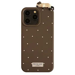 Charming 3D Cat Polka Dot Phone Case - Shockproof Decorative Cover for iPhone 17 (01)