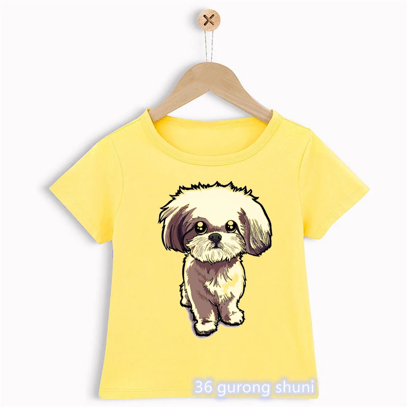 T-Shirt For Girls/Boys Cute Love Puppy Cartoon Print Children'S Clothing Shortsleeved Top Summer Kids Tshirt Fashion Boy Clothes |