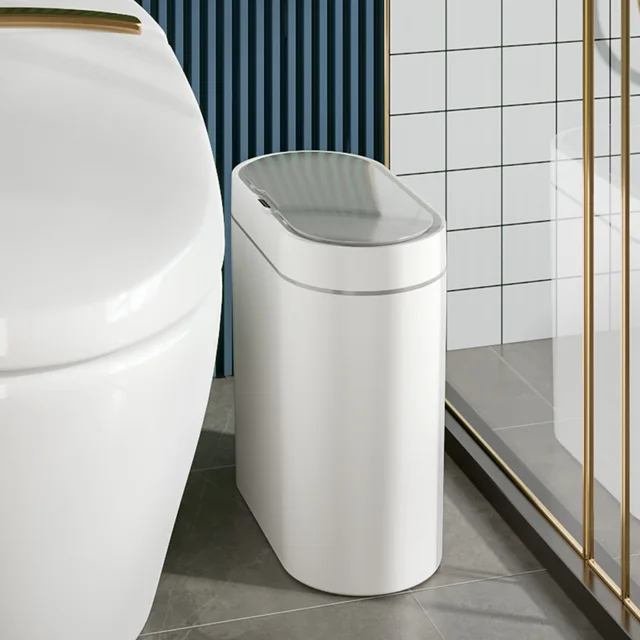 Automatic Sensor Trash Can with lid 7L 9L Waterproof Narrow Bathroom Trash Can Kitchen Garbage Bin Office Wastebasket Dustbin 3