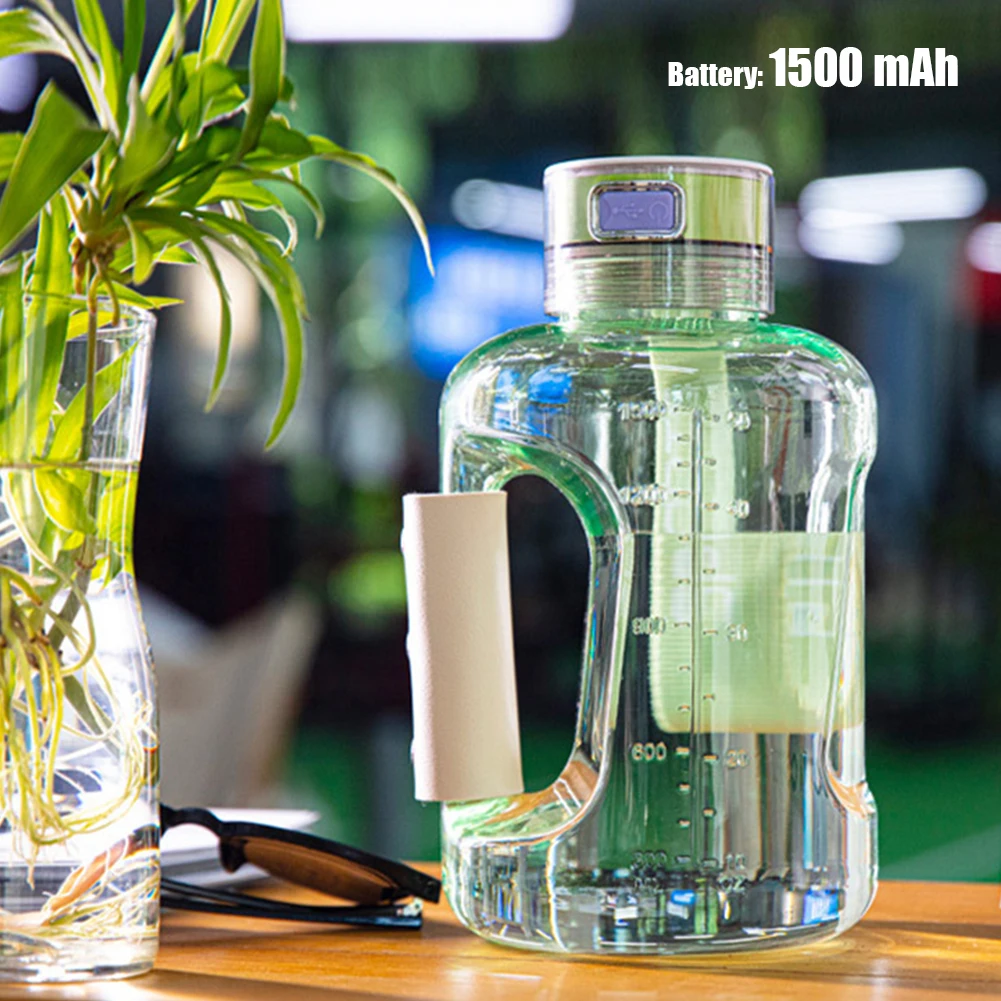 대용량 수소 물 이온화 기계, 1.5L 수소 풍부한 스포츠 물병, 누출 방지 배터리 전원, 가정 여행