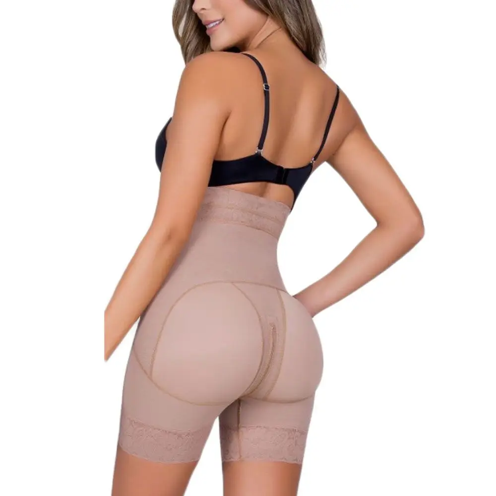 Colombianas High Compression Butt Lifter Shorts Waist Trainer Bodysuit Tummy Control Sexy Lace Slimming Shapewear