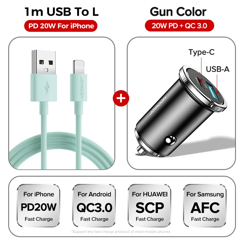 usb c 61w Joyroom Mini Car Charger 20W USB Type C PD Fast Charger With QC 3.0 Quick Charge USB Car Charger For iPhone 13 12  Huawei Xiaomi 5v 1a usb Chargers