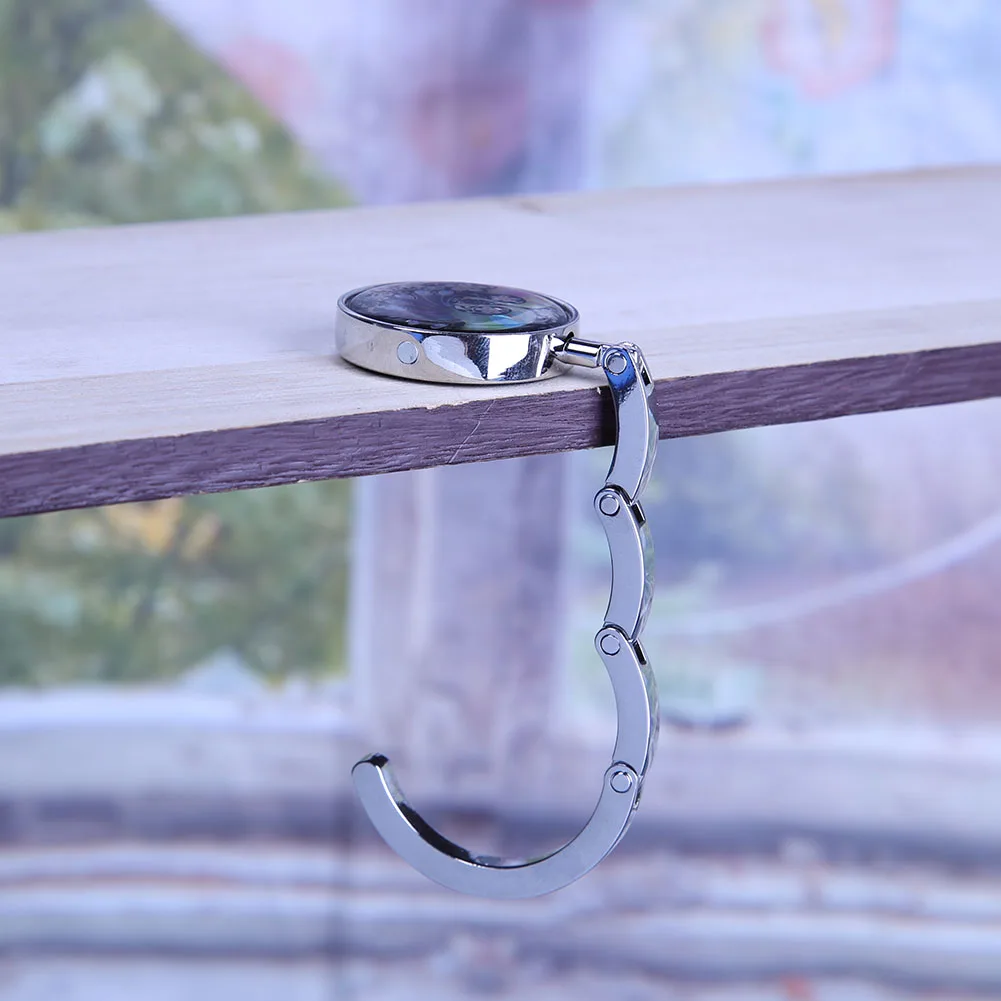 Peacock Purse Hook Folding Handbag Hanger Foldable Purse Hanger for Table Handbag Storage