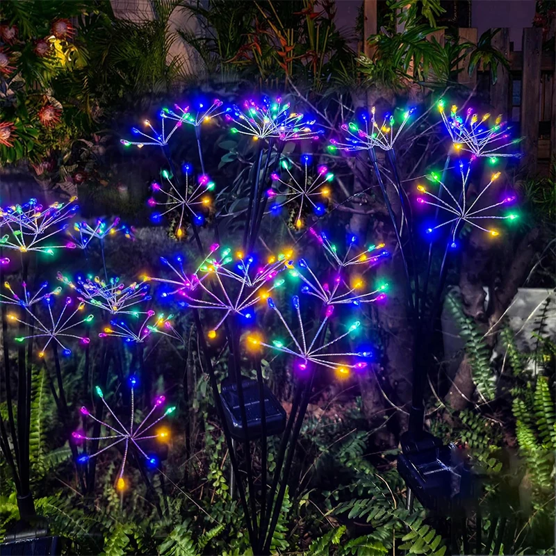 Outdoor Waterproof Solar Garden Lights, Decorative Swaying Starburst Lights with Dual Lighting Modes
