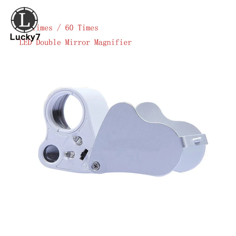 

30/60 Geological Magnifying Glass High Magnification LED Light Gravel Waist Size Jewelry Antique Identification Tool