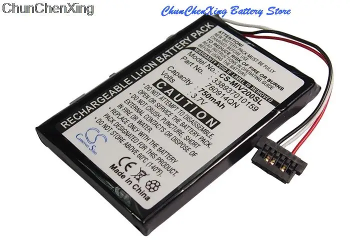 Batteria 750Mah 338937010159, 780914Qn Per Mitac Mio Moov 200, Mio Moov 200E, Mio Moov 200U, Mio Moov 210