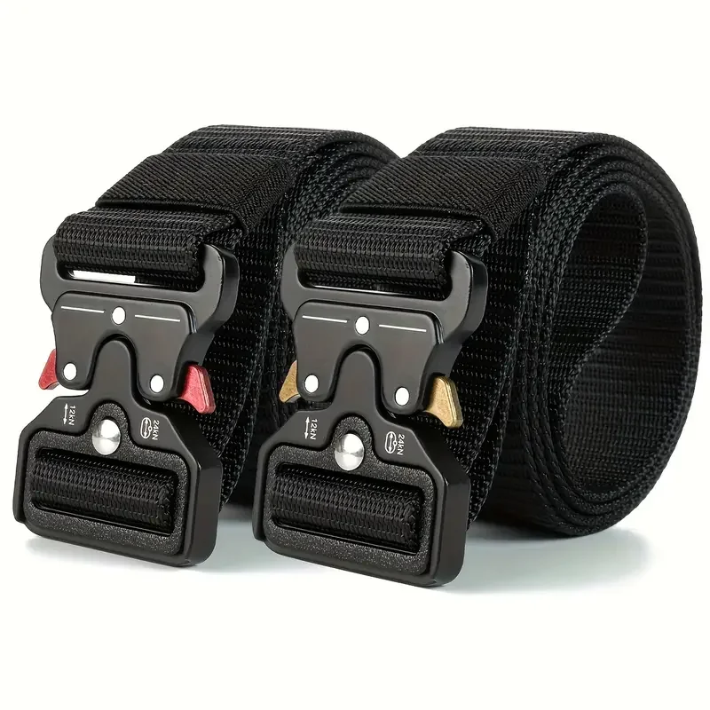 Men's Tactical Canvas Belt with Alloy Buckle