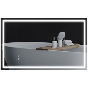 HOMCOM specchio da bagno con luce a LED 100x60 cm specchio da parete retroilluminato interruttore tattile dimmerabile con luminosità antiappannamento 1