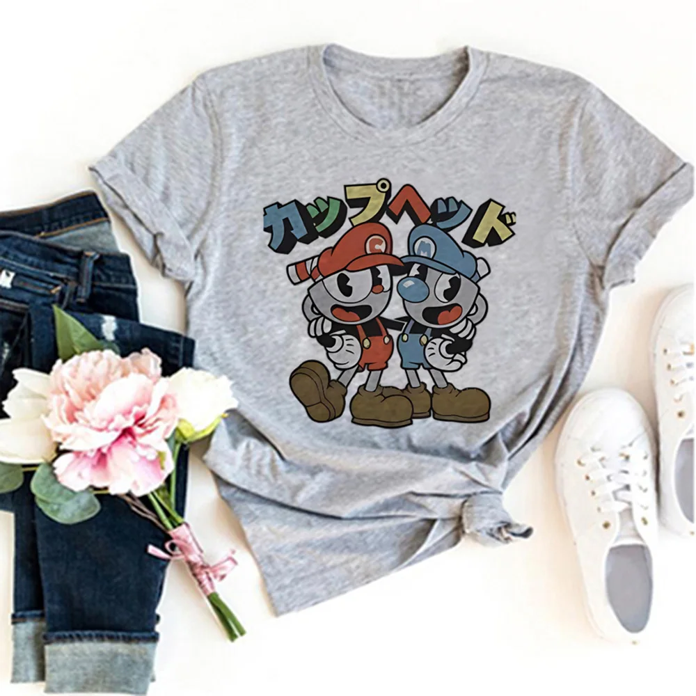 Cuphead Tshirt Donna Streetwear Graphic Tshirt Vestiti Divertenti Femminili