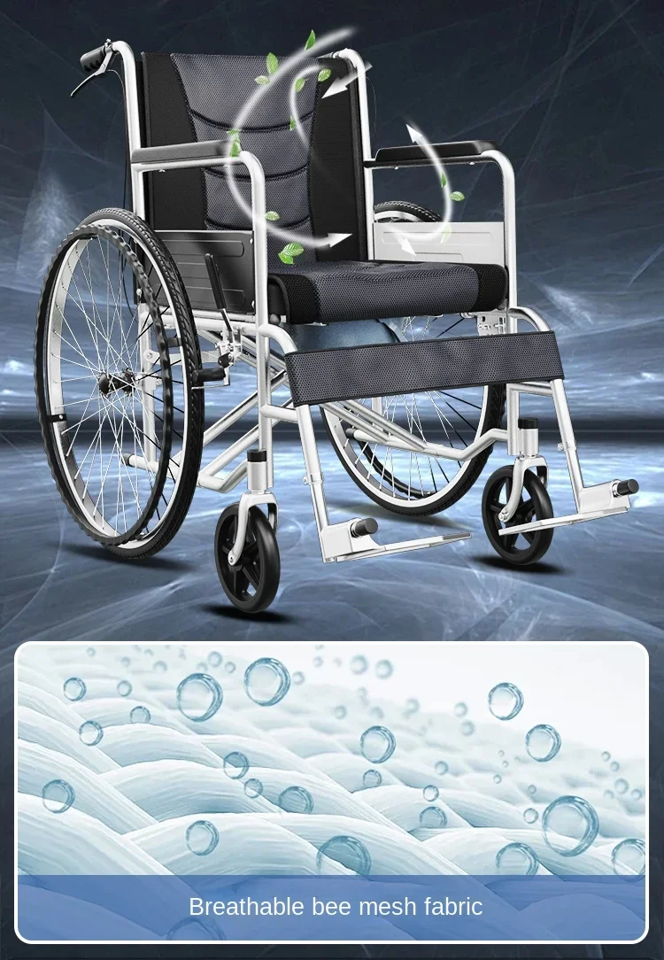 Inflatable tire wheelchair transportation trolley classic multi-function wheelchair accessories