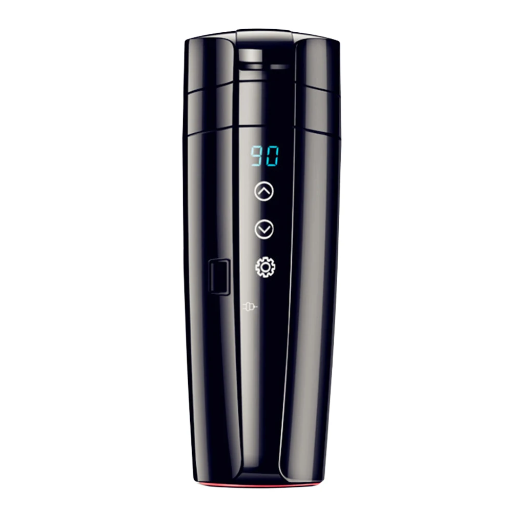 12V-24V 커피 우유 가열 주전자 차량용 가열 스마트 머그 디지털 LCD 디스플레이 터치 스크린 휴대용 차량용 가열 컵 스테인리스 스틸