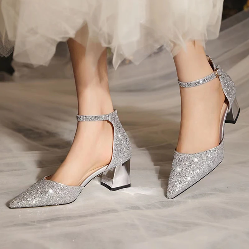 Heels & Wedges | Trendy Stylish Silver Branded High Heels | Freeup