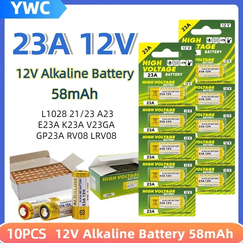 Lot 6 Pile Alcaline 23A A23 V23GA 12V (Date exp: Fin 2026